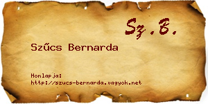 Szűcs Bernarda névjegykártya